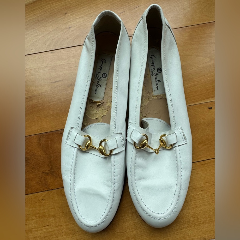 White Leather Loafers